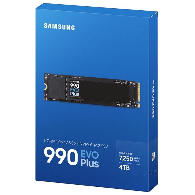Samsung MZ-V9S4T0BW 990 EVO Plus SSD Interno da 4Tb PCIe Gen 4.0 x4 - 5.0 x2 NVMe 2.0
