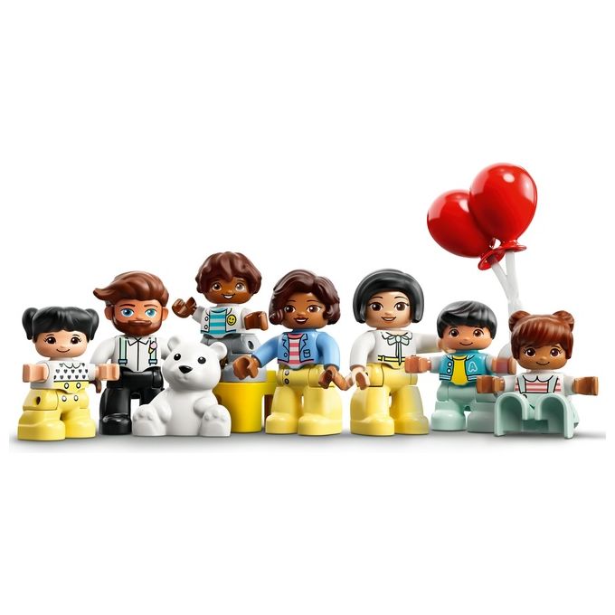 LEGO 10956 DUPLO Town Parco dei Divertimenti con Scivoli Giostra Ruota Panoramamica Treno e 7 Minifigure colore Multicolore