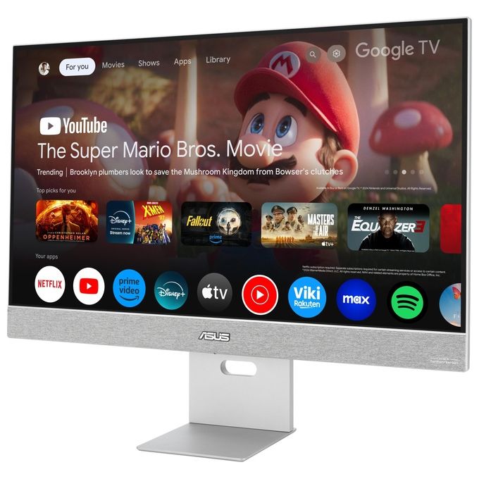ASUS ZenScreen MS27UC Monitor 27'', Ultra HD IPS (3840x2160), HDMI, DisplayPort, Hub USB, Compatibile con Google TV e con lo Streaming, 99% sRGB, Argento