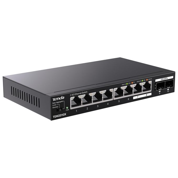 Tenda TEM2010X Switch Ethernet 2.5 Gigabit 8 Porte con 2 Porte SFP 10 G VLAN