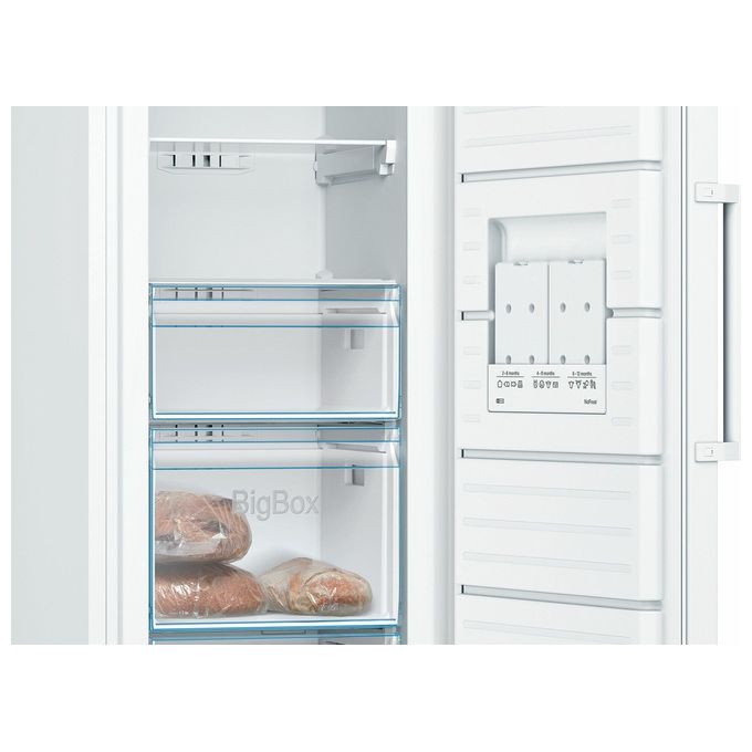 Bosch GSN33VWEP Serie 4 - Congelatore Verticale 225 L, 176 cm, Classe E, 39 dB, NoFrost, VarioZone, BigBox, Bianco