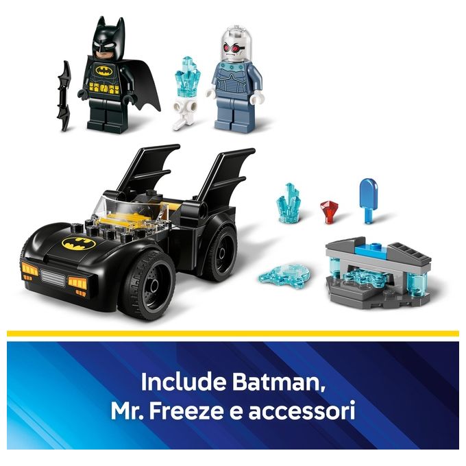 LEGO DC Batman e Batmobile Contro Mr. Freeze - Macchina Giocattolo del Supereroe con 2 Minifigure Accessori e Starter Brick per l'Auto Giochi per Bambini e Bambine da 4 Anni in su Idea Regalo 76301