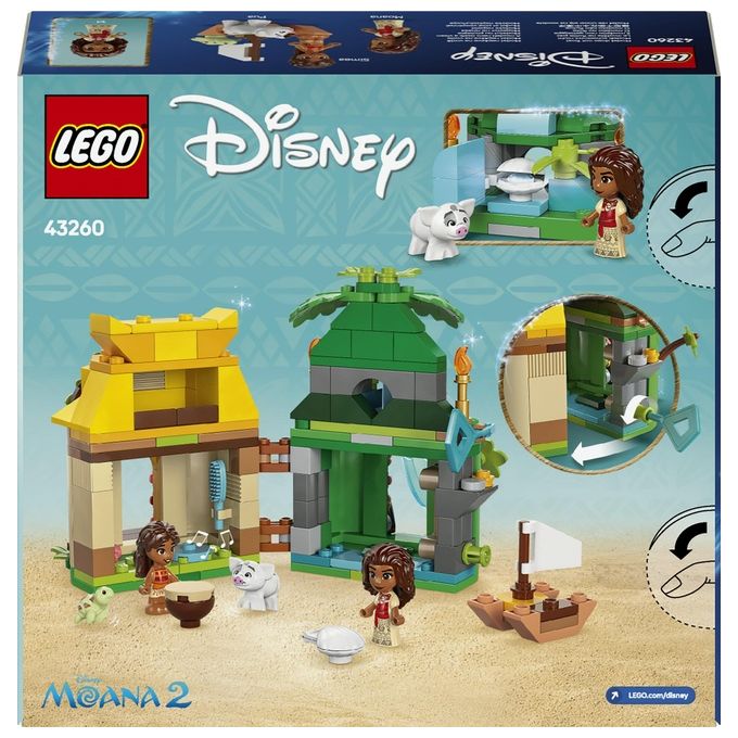 LEGO Set Disney Moana Divertimento sull'Isola di Vaiana 43260 Blocchi Creativi per Bambini e Appassionati di Costruzioni