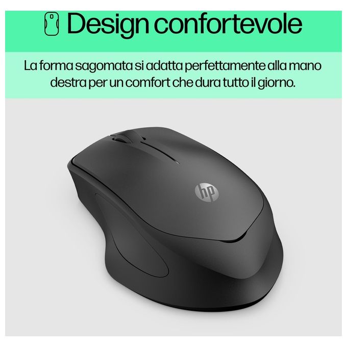 HP Silent 280M Mouse Wireless Tecnologia LED Blu Colore Blu