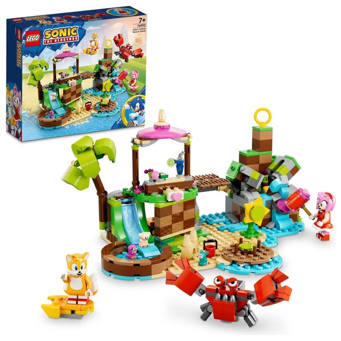 LEGO Sonic the Hedgehog 76992 L'Isola del Soccorso Animale di Amy, Giocattolo con 6 Personaggi, Regalo per Bambini dai 7 Anni