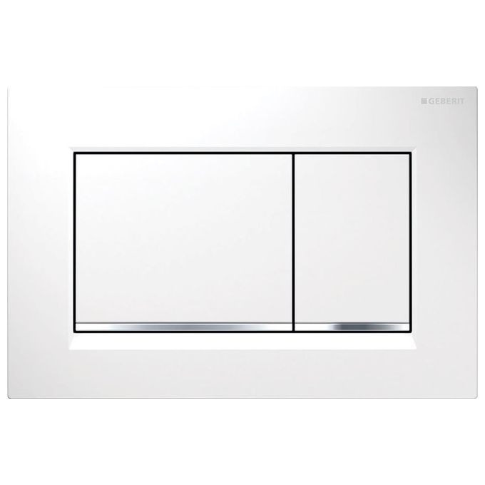 Geberit Sigma30 Placca 2 Tasti Bianco-Cromo-Bianco