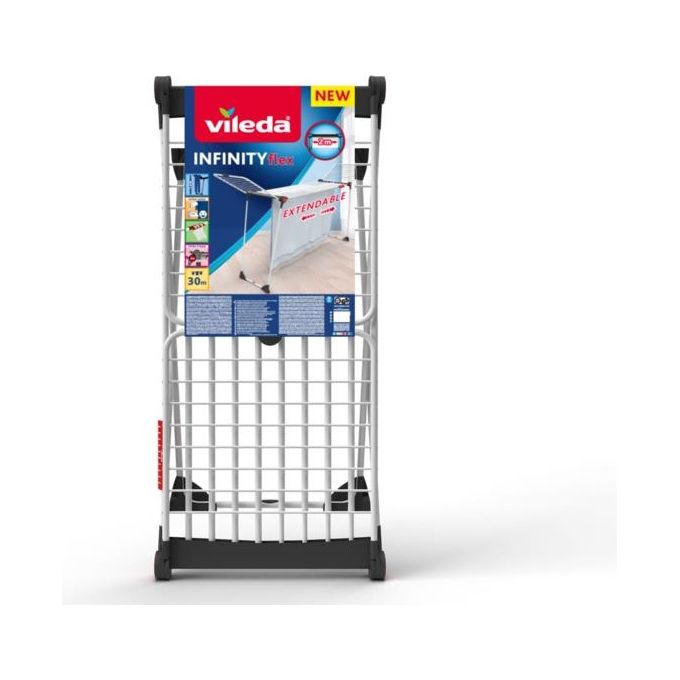 Vileda Stendibiancheria Infinity Flex Bianco per una massima praticita nella asciugatura della biancheria in spazi ridotti - Yeppon