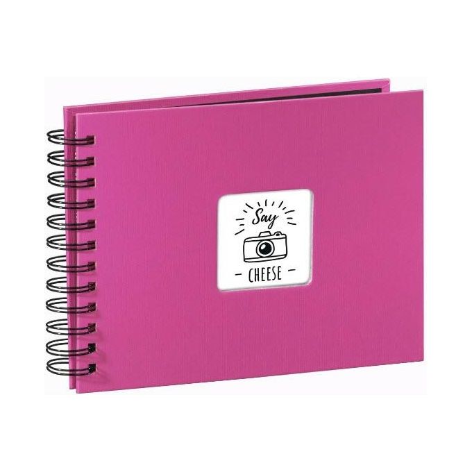 Hama Fine Art Album Fotografico e Portalistino a Spirale  Rosa 24x17cm 50 Pagine Nere