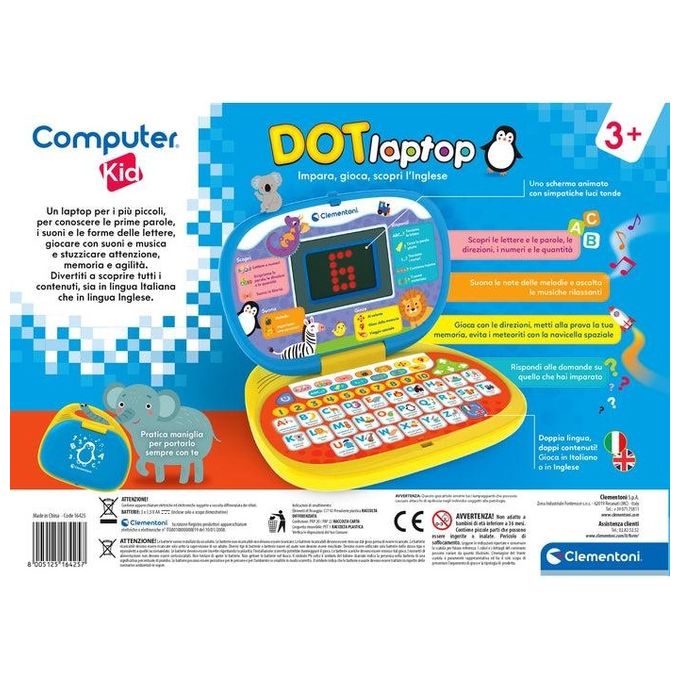 Clementoni Gioco Educativo Computer Kid Primo Laptop DOT