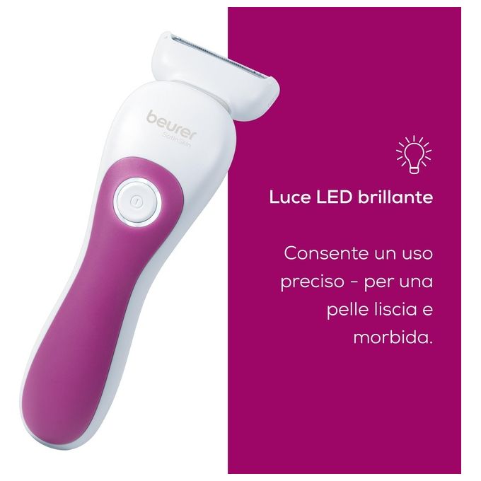 Beurer HL 36 Rasoio WeteDry Utilizzabile Anche Sotto la Doccia con Luce LED e Accessori Peeling