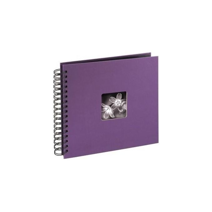 Hama Fine Art Album Fotografico e Portalistino a Spirale Viola 28x24cm 50 Pagine Nere