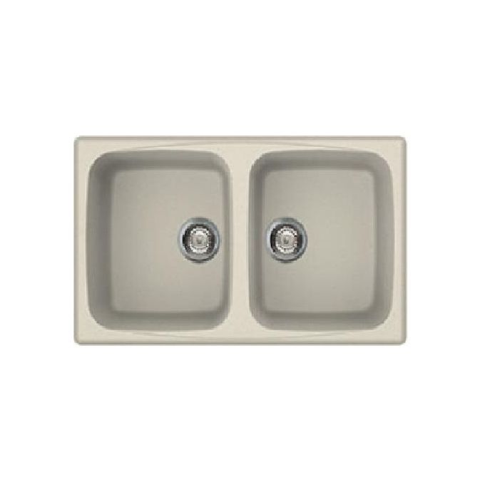 Smeg LZ792P Lavello Sintetico da Incasso Antibatterico Antigraffio 2 Vasche Panna 79x50cm LZ792P
