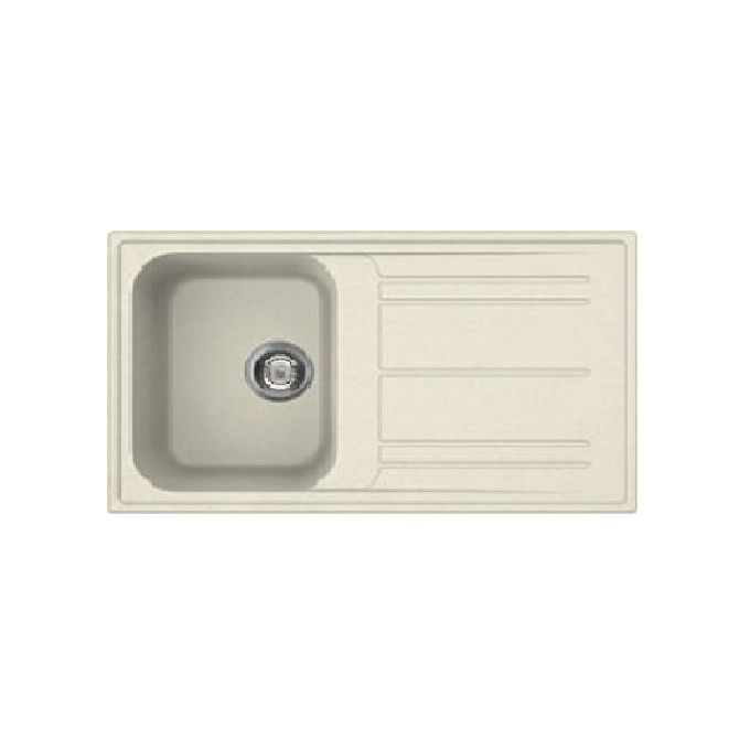 Smeg LZ861P Lavello Sintetico da Incasso Standard Estetica Universale 1 Vasca + Gocciolatoio Reversibile 86 cm Panna