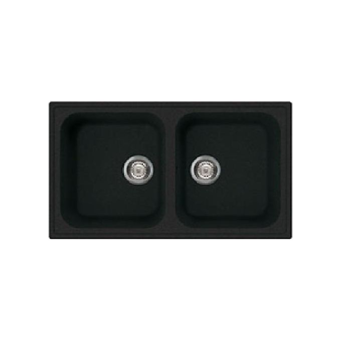 SMEG LZ862A Rigae Lavello Sintetico da incasso Antibatterico Antigraffio 2 Vasche Antracite 86x50cm LZ862A