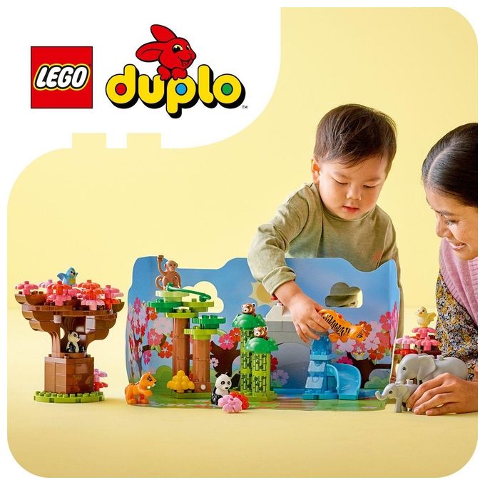 LEGO Duplo Animali dell'Asia Giochi Educativi per Bambini con 11 Figure di Animali e Mattoncino con Suoni Realistici