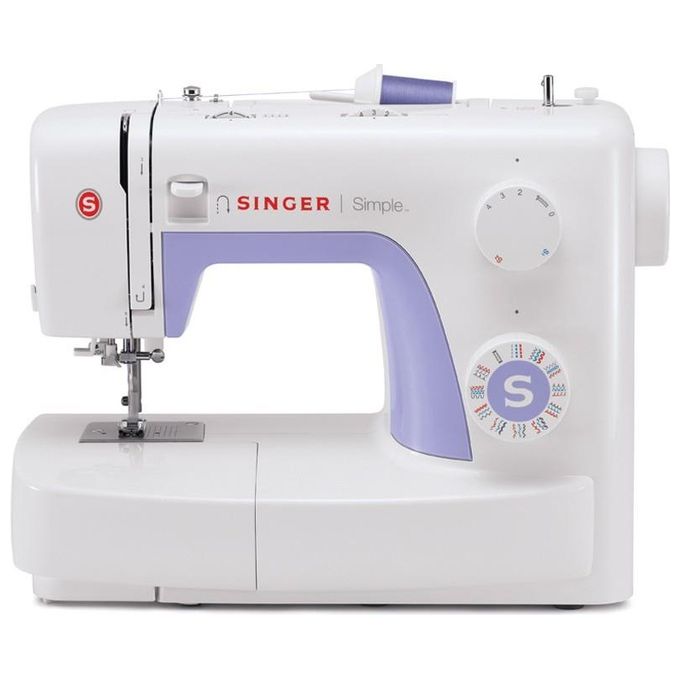 Singer Simple 3232, Macchina da Cucire Portatile, Infila Ago Automatico, Bianca e Viola