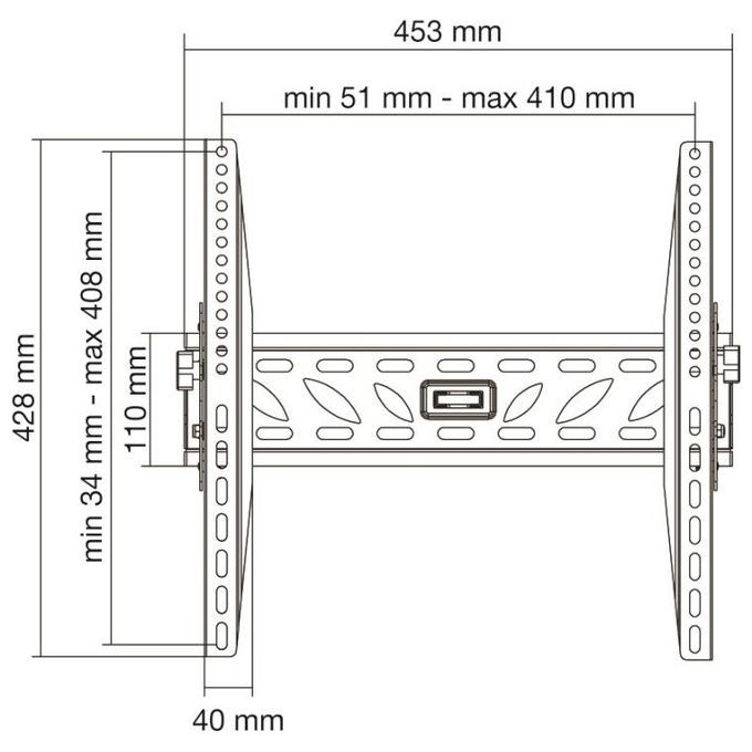 Munari SP364 Staffa Porta Tv Fino a 65'' 40Kg Inclinabile Max Vesa 400x400