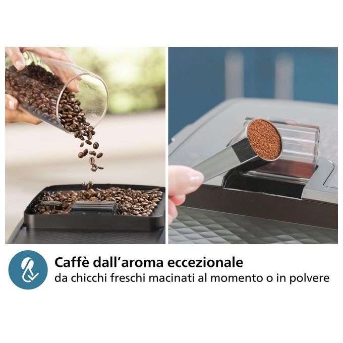 [ComeNuovo] Philips EP0820-00 Macchina Caffe' Caffe' Macinato in Polvere Espresso con Macinacaffe' e Erogatore di Vapore colore Nero