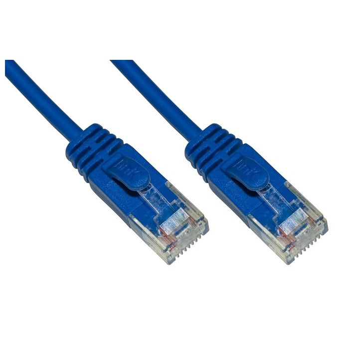 LINK cavo rete categoria 6 non schermato utp colore blu halogenfree mt 2 slim