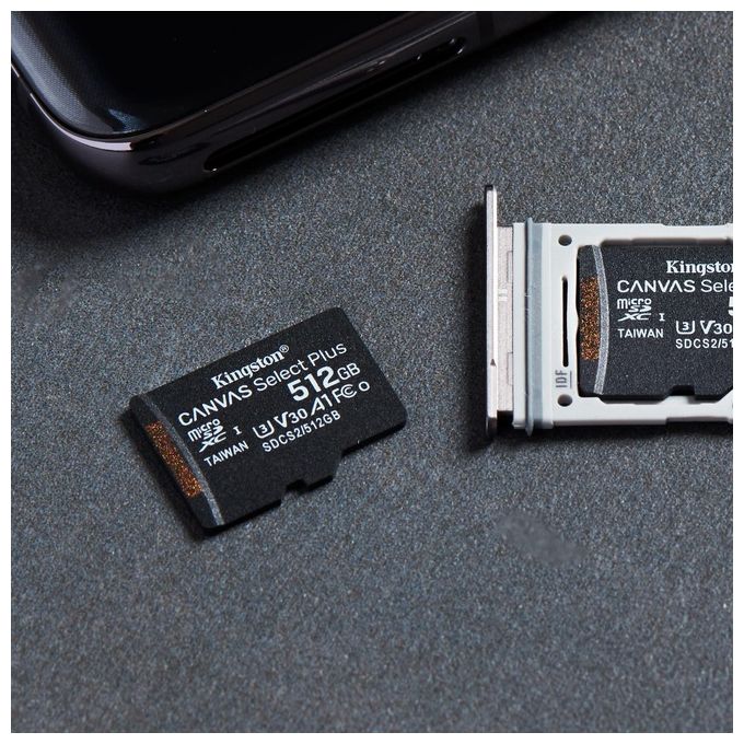Kingston  Canvas Select Plus SDCS2-512GB Scheda microSD Classe 10 con Adattatore SD Incluso, 512 GB