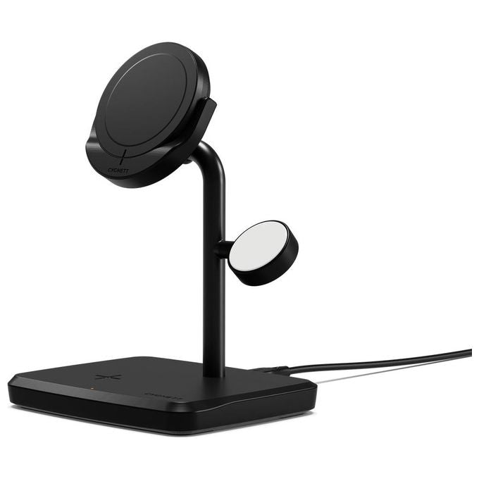Cygnett ChargeBase Qi2 Caricatore Magnetico Wireless 3 in 1 Ricarica Rapida per iPhone AirPods e Apple Watch