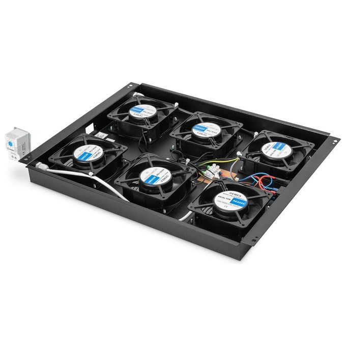Digitus kit 6 ventole con termostato colore nero per armadi linea server