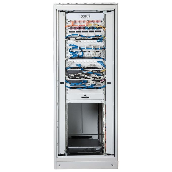 Digitus armadio 42 unita' linea professionale mm. (a)2020 x (ll)800  x (p) 1000 colore grigio chiaro ral7035