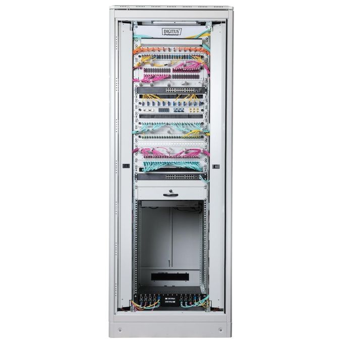Digitus armadio 42 unita' linea professionale mm. (a)2020 x (ll)800  x (p) 1000 colore grigio chiaro ral7035