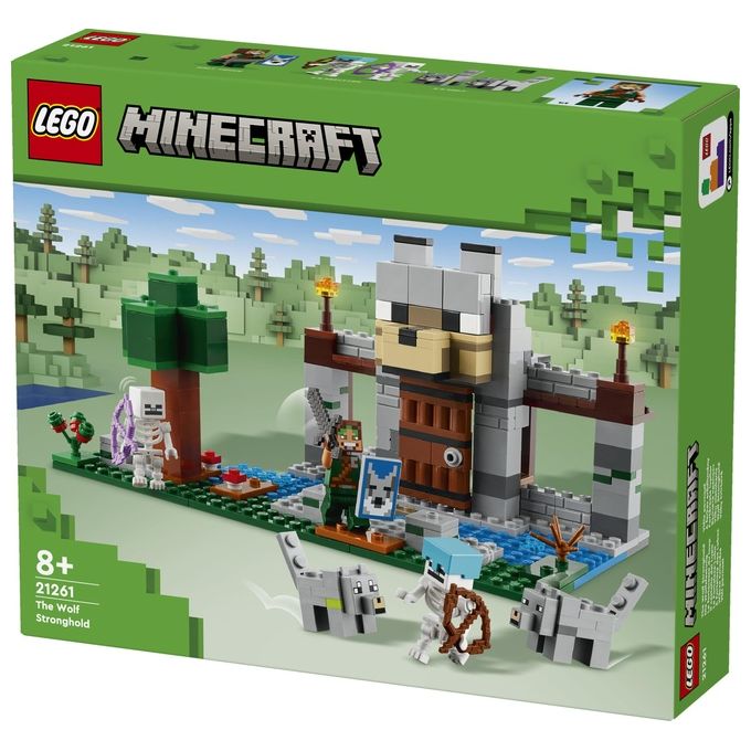 LEGO Minecraft Il Castello del Lupo Giocattolo da Costruire con il Personaggio del Domatore 2 Animali e 2 Scheletri con Armi Giochi di Ruolo per Bambini e Bambine da 8 Anni in su Idea Regalo 21261