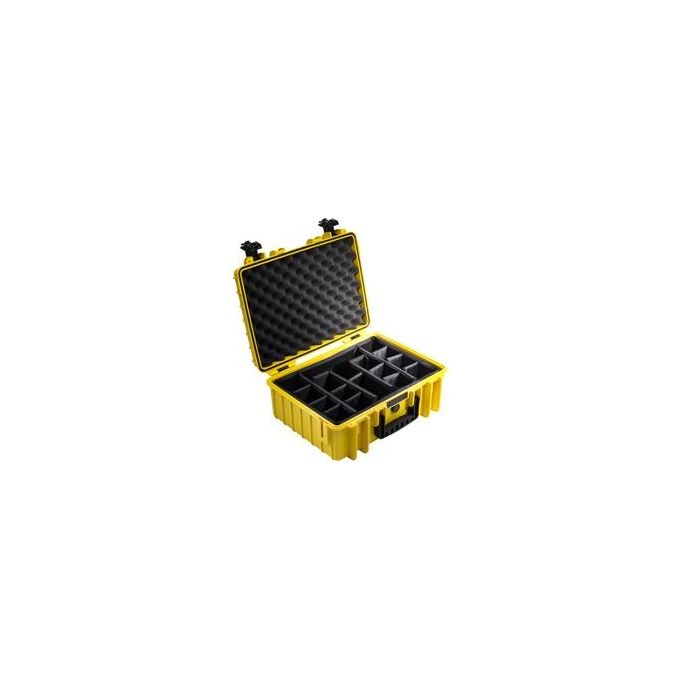 BandW International Type 5000 Custodia Rigida per Fotocamere da Esterni con Imbottitura Giallo