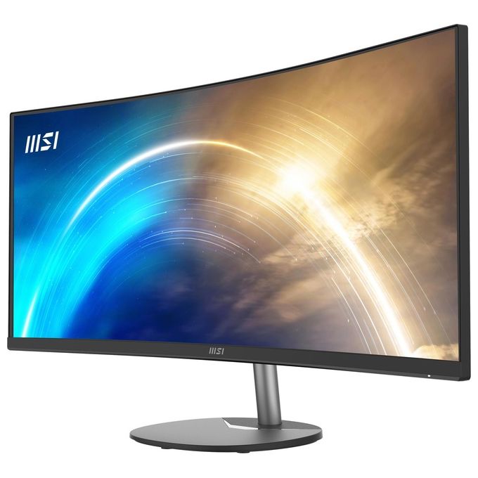 MSI PRO MP341CQ Monitor Curvo 34'' UWQHD (3440 x 1440), Pannello 21:9, 100 Hz, 1 ms (MPRT), Anti-Flicker, Less Blue Light, Speaker integrati, 2x HDMI 2.0b, 1x DP, VESA 100x100, Nero