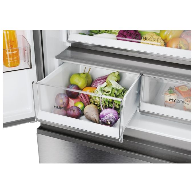 Haier Serie 7 HFR7819ENGC Frigorifero Americano Side By Side 504 Litri Classe E No Frost colore Inox