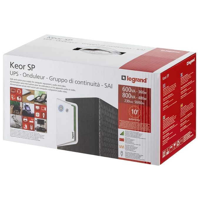 Legrand 310183 Gruppo di Continuita' UPS a Linea Interattiva 800VA 480W