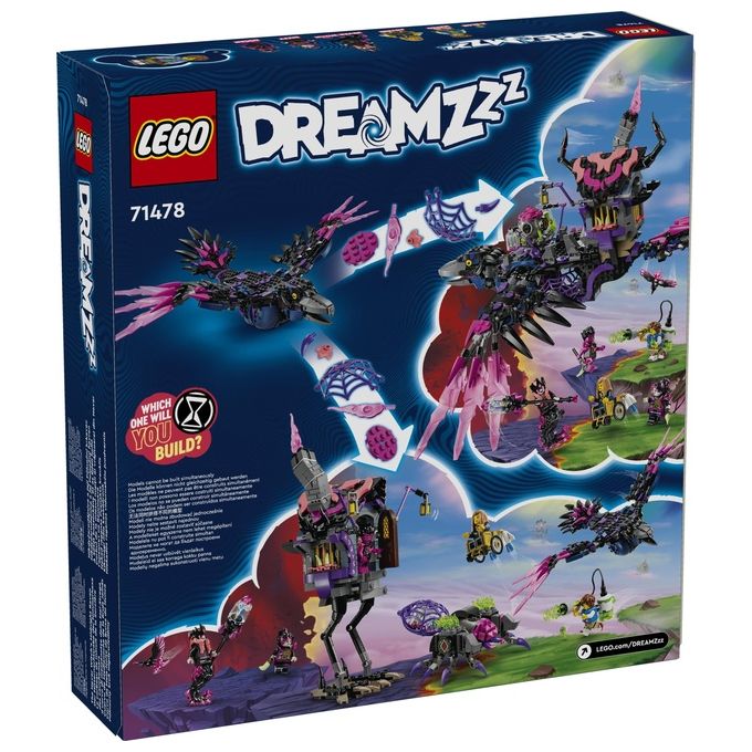 Lego Dreamzzz 2 in 1 Corvo di Mezzanotte della Mai-Strega, Giocattolo d'Avventura Trasformabile in Casa o Ragno, con 6 Personaggi
