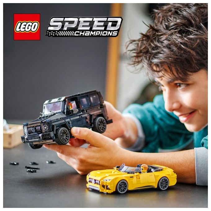 LEGO Speed Champions Mercedes-AMG G 63 e Mercedes-AMG SL 63 Macchine Giocattolo da Costruire 2 Modellini di Auto per Bambini e Bambine da 10 Anni con Minifigure di Piloti Regalo di Compleanno 76924