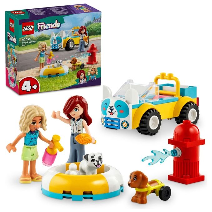 LEGO Friends Auto per la Toelettatura dei Cani Macchina Giocattolo da Costruire con 2 Personaggi 2 Cuccioli e Accessori per la Cura degli Animali Giochi per Bambine e Bambini da 4 Anni 42635
