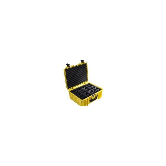 BandW Cases 6000-YSI Type 6000 Valigetta Porta Attrezzi Schiuma Pretagliata IP67 Impilabile con Valvola di Compensazione Pressione 32.6 L colore Giallo