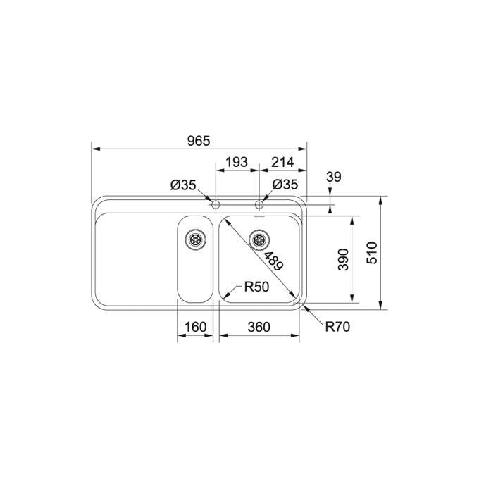 Franke Lavello Inox SNX 251 3 1-2 I WWK gocciolatoio a sinistra 1 Vasca + vaschetta + scolapiatti 100 cm 127.0276.604