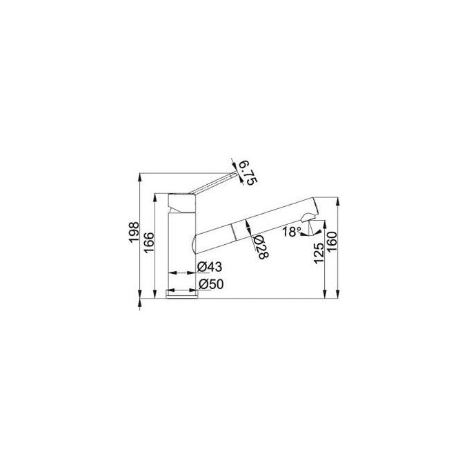 Franke 115.0155.895 Artis Miscelatore con doccetta orientabile monogetto e canna girevole 140° Cromo