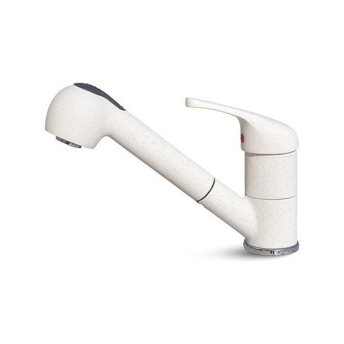 ELLECI MGKVEN52 Venere Miscelatore monocomando con canna girevole e doccetta estraibile con cambio a doppio getto Classic Bianco Pietra 52