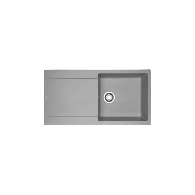 Franke Maris MRG 611-L Lavello Fragranite da incasso Gocciolatoio Reversibile 1 Vasca Cover copri-scarico inox Stone Grey 97x50cm 114.0066.570