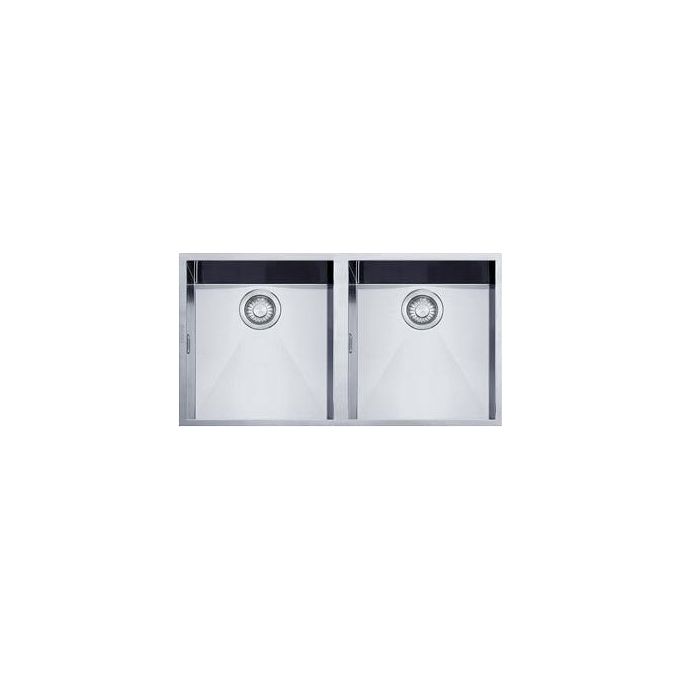 Franke PPX 120 Planar Lavello Acciaio Inox Spazzolato da Incasso Sottotop 2 Vasche 84x45cm 122.0198.205