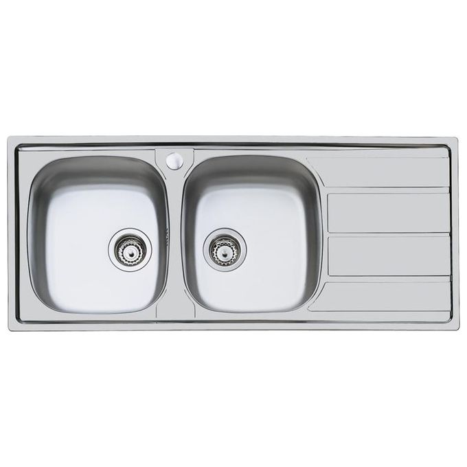 Foster 1812 162 Lavello con Due Vasche a Sinistra in Acciaio Inox 1160x500 mm