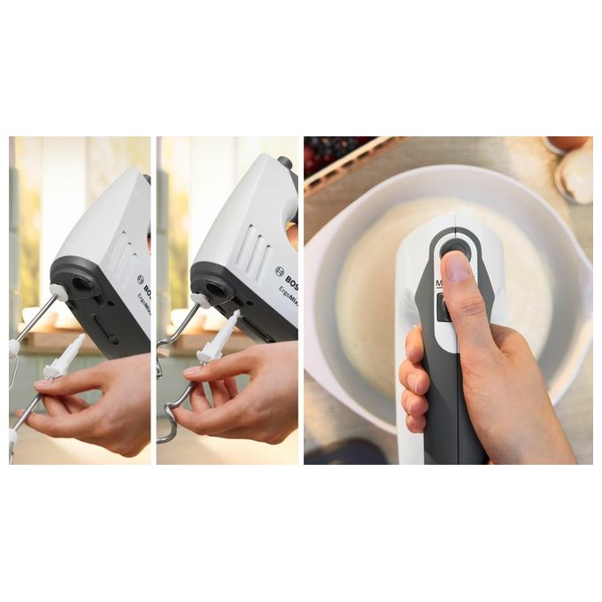 Bosch MMRP1000 Tritatutto Universale 400 W 0.8 Litri 0 Decibel Plastica Lame in Acciaio Inox Bianco