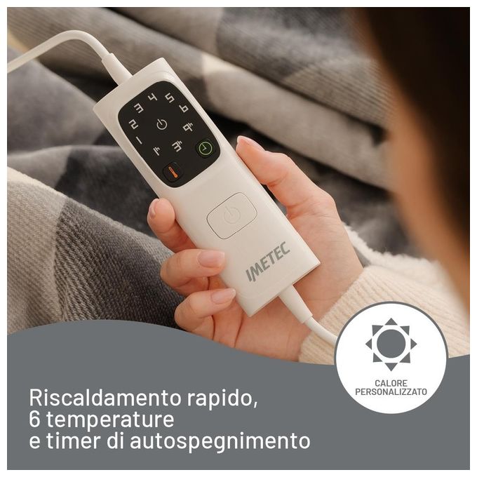 Imetec Scaldasonno Adapto CaldoPlaid 160x120cmTartan Grey
