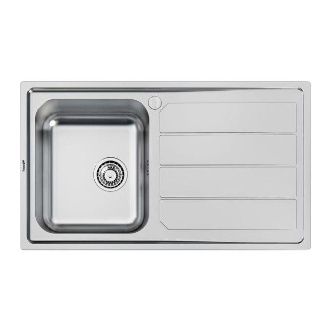 Foster 5186 062 Elettra Lavello Acciaio Inox Spazzolato da incasso Gocciolatoio a Destra 1 Vasca 86x50cm