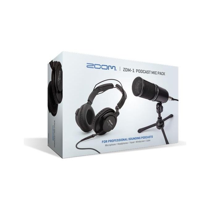 Zoom ZDM-1PMP Kit Podcast con Microfono Cavo e Cuffie con Treppiede