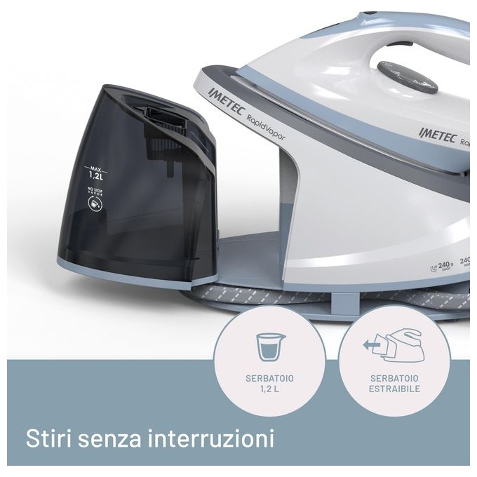 Imetec 9033 Sistema Stirante RapidVapor 2400 watt Fluid Ceramic