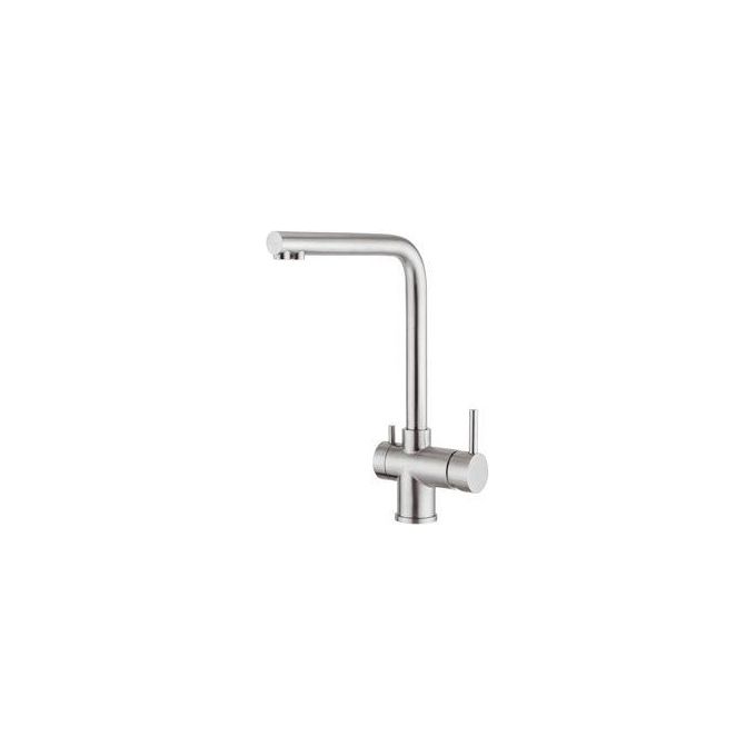Foster 8496 100 Gamma 3 Vie Miscelatore a tre vie con doppio comando e canna girevole 360° in acciaio inox AISI 316 Satinato