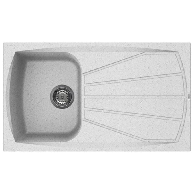 Elleci LGL40052 Living 400 Lavello gocciolatoio reversibile 1 Vasca 86 cm Bianco pietra